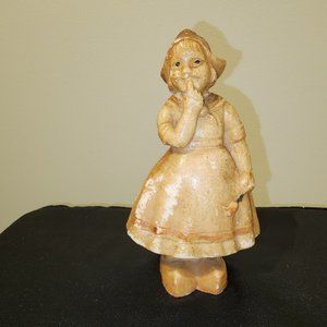 Vintage Dutch Girl Holding a Tulip Figurine